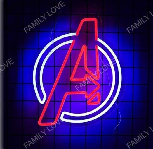 NEW Marvel Avengers LED Light Neon Sign ( Thor Hulk Ironman Spiderman Tony Stark Spider Man Iron Man Peter Parker Captain America Deadpool Wolverine