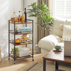 4-Tier Industrial Kitchen Utility Cart / Storage Shelf