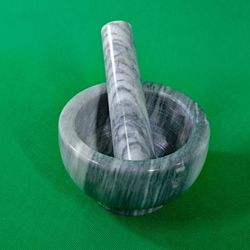 Artisan Marble Mortar Pestle grain spice crusher Masher