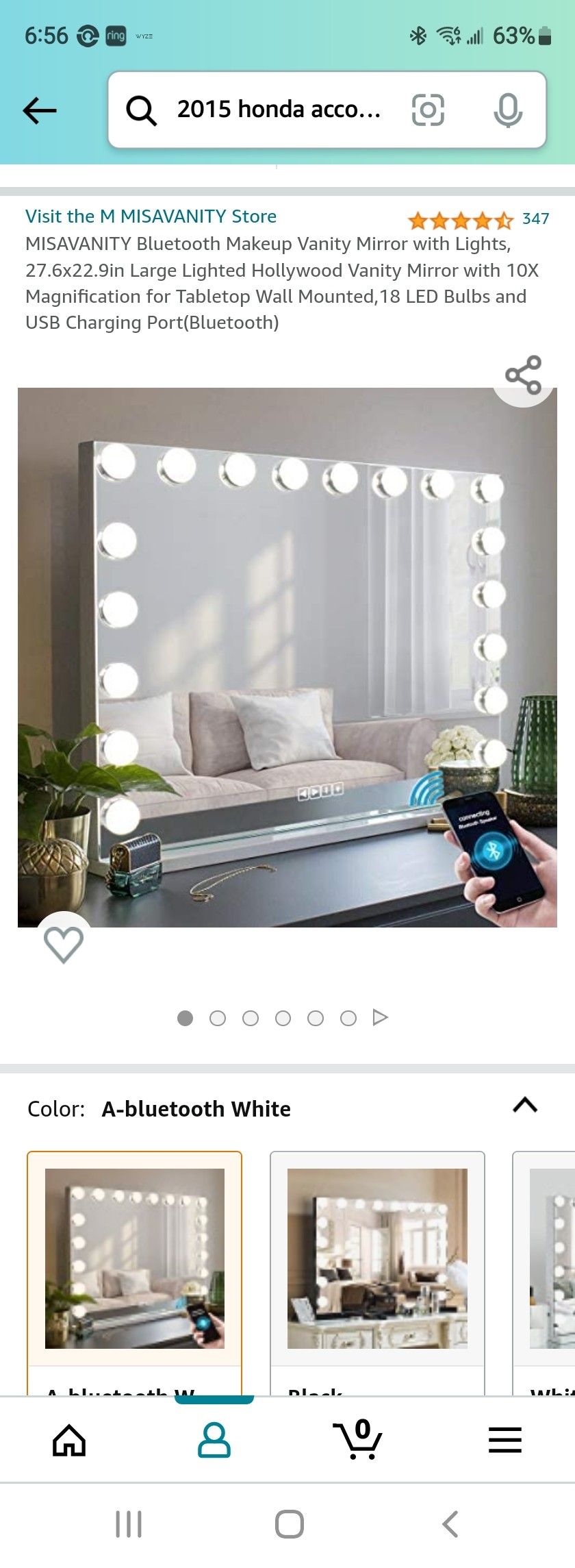 Bluetooth Makeup Vanity Mirror with Lights, 27.6x22.9in Large