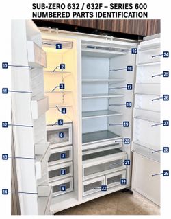 PARTS for a Sub-Zero 632  Refrigerator