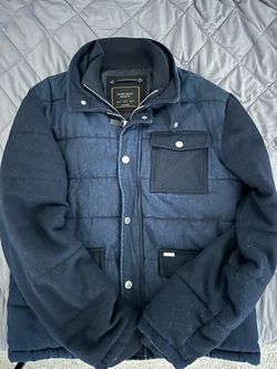 Zara Man Denim Collection Quilted Jacket Size XL