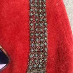 Sterling silver bracelet and squash blossom necklace