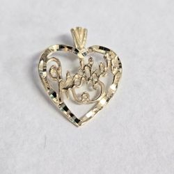 14kt Gold "Mother" Heart Charm