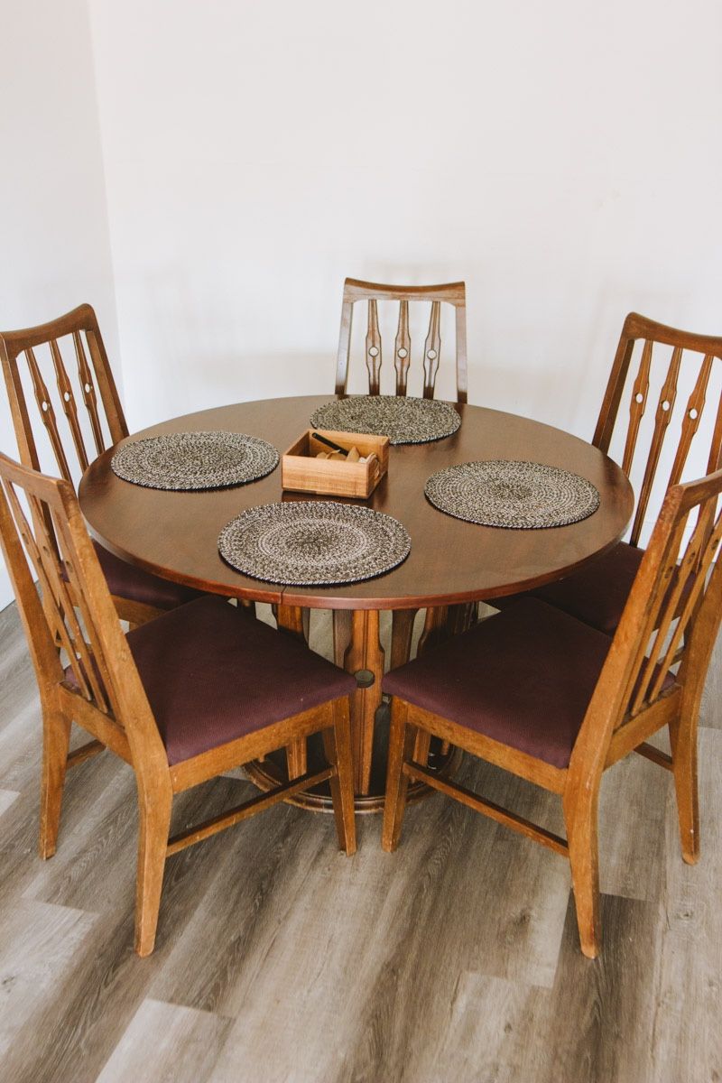 Custom MCM Dining Table Set w 5 Chairs