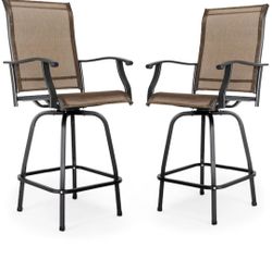 Swivel Bar Stool Chairs 2 Pcs Iron Frame - New