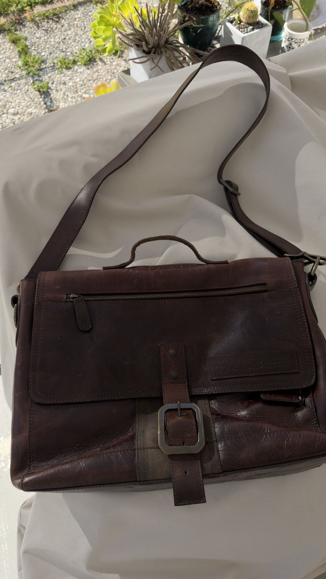 Leather Canvas Trim Satchel, Laptop, Bag, Briefcase, Carry-On