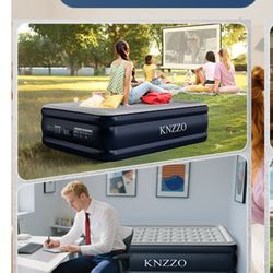 Full Air Mattress with Built-in Pump, 18" Top Inflatable Mattress with Waterproof