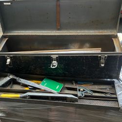 Vintage Craftsman Metal Heavy Duty 30” Long Toolbox With Tools