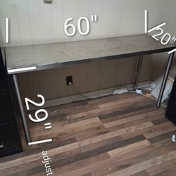 Custom made by me.  Stainless table. With adjustable feet