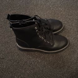 Black combat boots