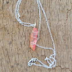 Sunset Aura Quartz Point Necklace 