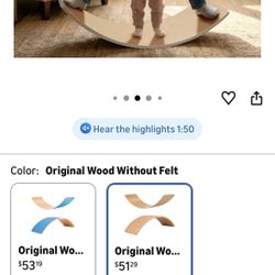 Wooden Balance Board Kids, Natural Wobble Board Wooden Toys for Toddlers Kids & Adults, 