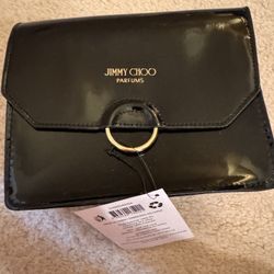 New Jimmy Choo Black Parfums Patent Cosmetic Make Up Bag