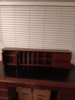 Cherry Wood Desk Organizer Hutch $85 O.B.O