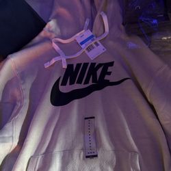 Beige nike hoodie size medium