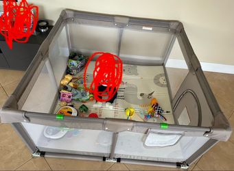 Baby Playpen with Mat (47” x 47”) - Like New