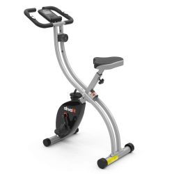 ATIVAFIT Exercise Bike Foldable Fitness Indoor Cycling Bike Magnetic 3 In 1 Upright Recumbent Exercise Bike With Resistance Bands Home Workout Grey