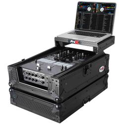 ProX XS-DJMS11LTBL, Flight Case for Pioneer DJM-S11 Mixer with Sliding Laptop Shelf - Black on Black