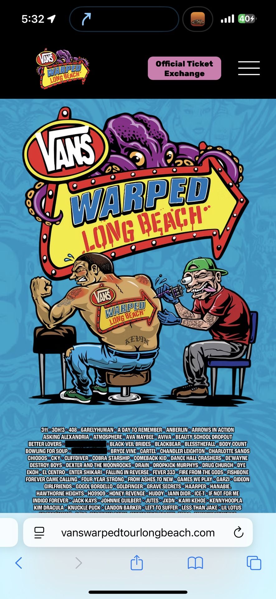 3 Warper Tour Tickets