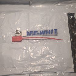 Off White Keychain +Zip Tye-blue - New 
