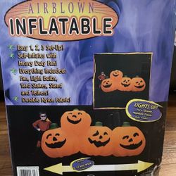 VTG Gemmy Giant 8FT Airblown Inflatable Halloween Pumpkins, Needs Stakes! WORKS!