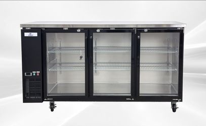 NSF 72 ins Beer Bar Glass Door Refrigerator Black case UBB24-72G