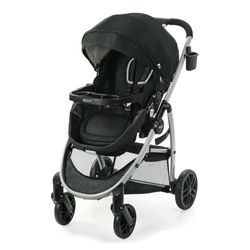 Graco Modes Pramette Stroller, Baby Stroller with True Pram Mode, Reversible Seat, One Hand Fold, Extra Storage, Child Tray, Pierce