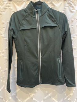 Fabletics Kimmy Athletic Full Zip Running Performance Yoga Jacket Green