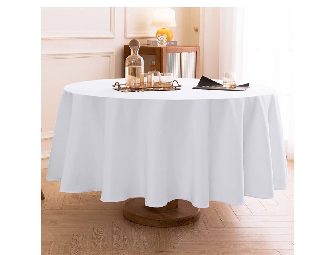 6 pack white round tablecloth 120 inch