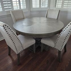 Brand New Dining Set Table & 4 Chairs Round Solid Wood $849
