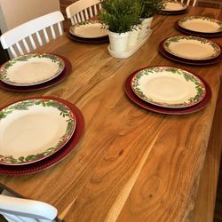Farmhouse  Dining Table And Bench 