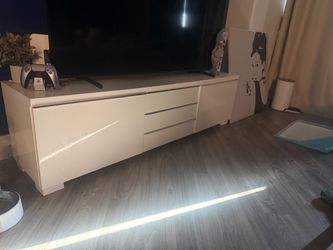 White Gloss TV Stand with Drawers and Doors