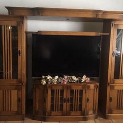 Solid Tiger Wood  -  Entertainment Center 