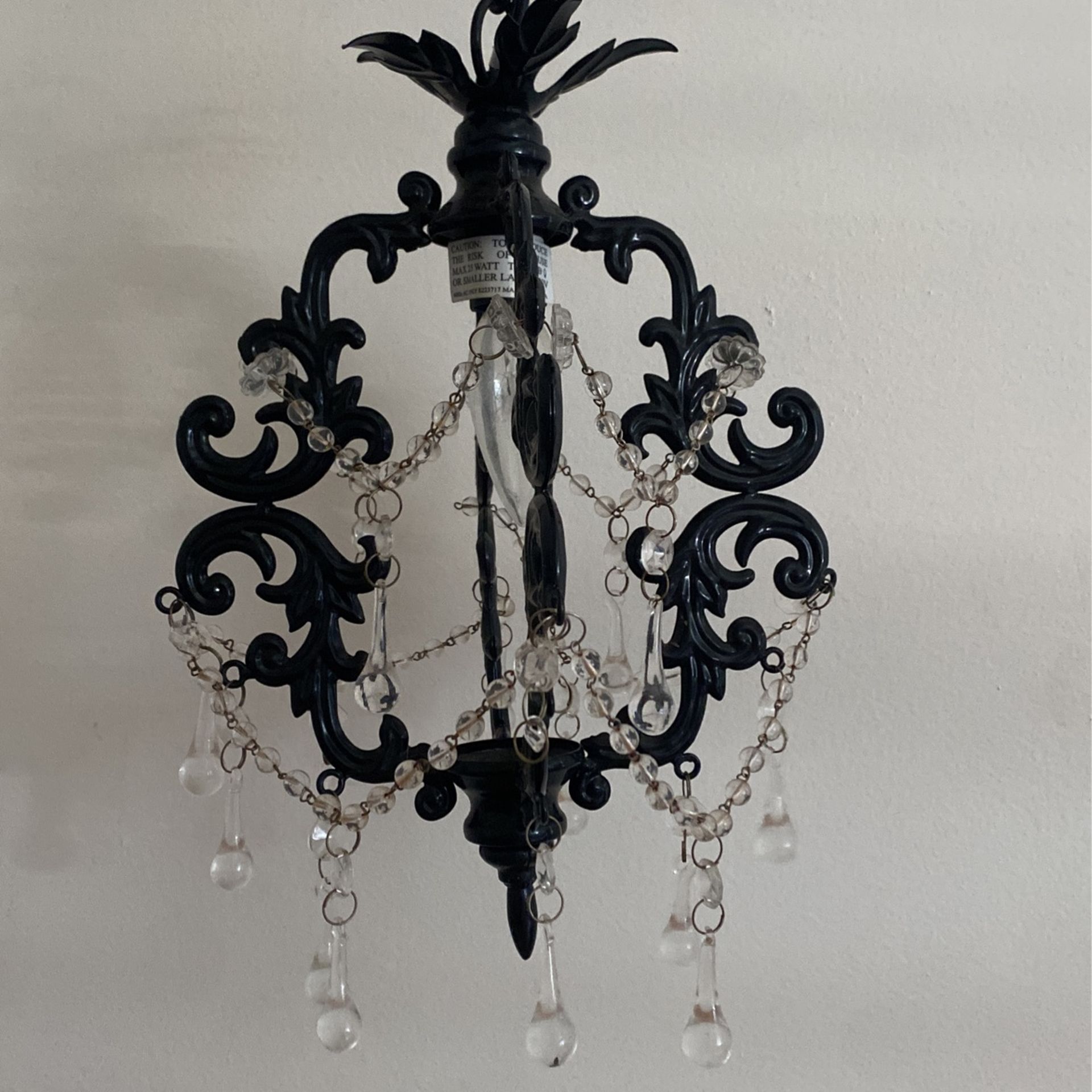 Black and crystal Decorative metal hanging light wire ornate chandelier home decor