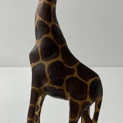 VTG Hand Carved Wooden Giraffe Statue
