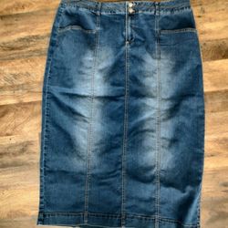 Stonewash Denim Skirt 24 W