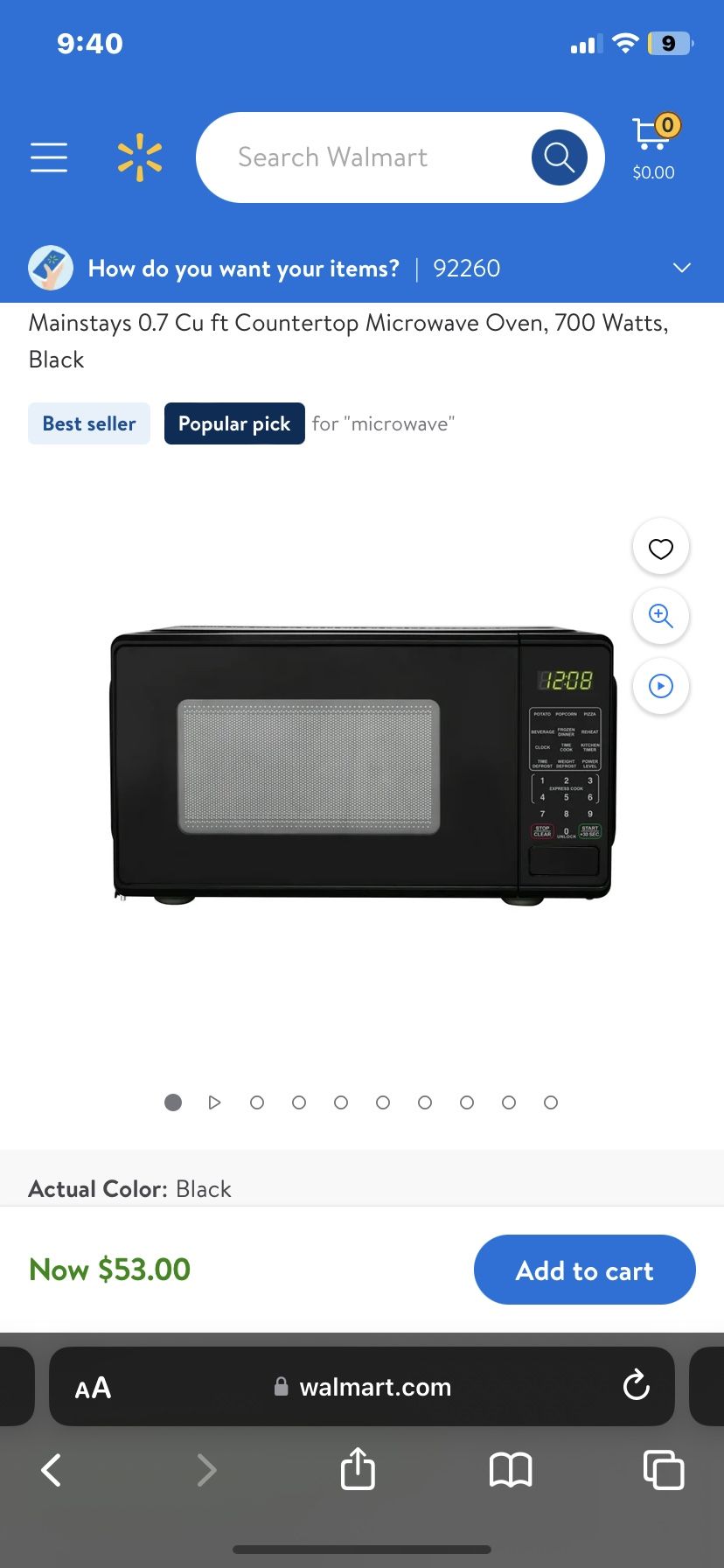 Mainstays Countertop Microwave
