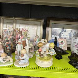 Vintage Teacups & Music Boxes And Statues 
