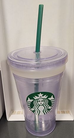 2011 Starbucks 16 oz BPA Free Reusable Acrylic Tumbler with Straw