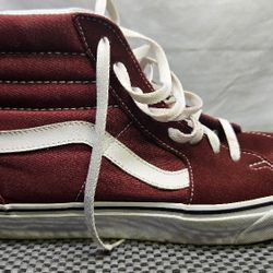 Vans Mens Sk8 Hi 721356 Red Maroon Casual Shoes