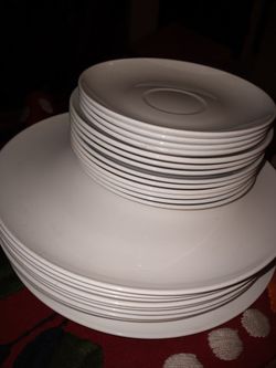 White Dinnerware Dinner Plates Dessert Plates Soup Bowl Germany 21 Pc Set 