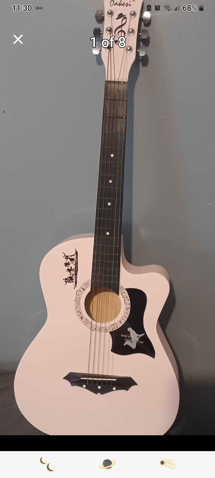 Full Size Pink Guitar
