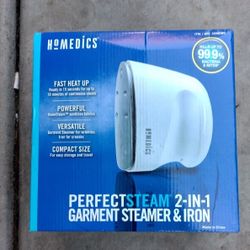 HOMEMEDICS  "PERFECT STEAM" 2 IN 1 Garment Steamer & Iron 