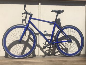 Blue fixie bike