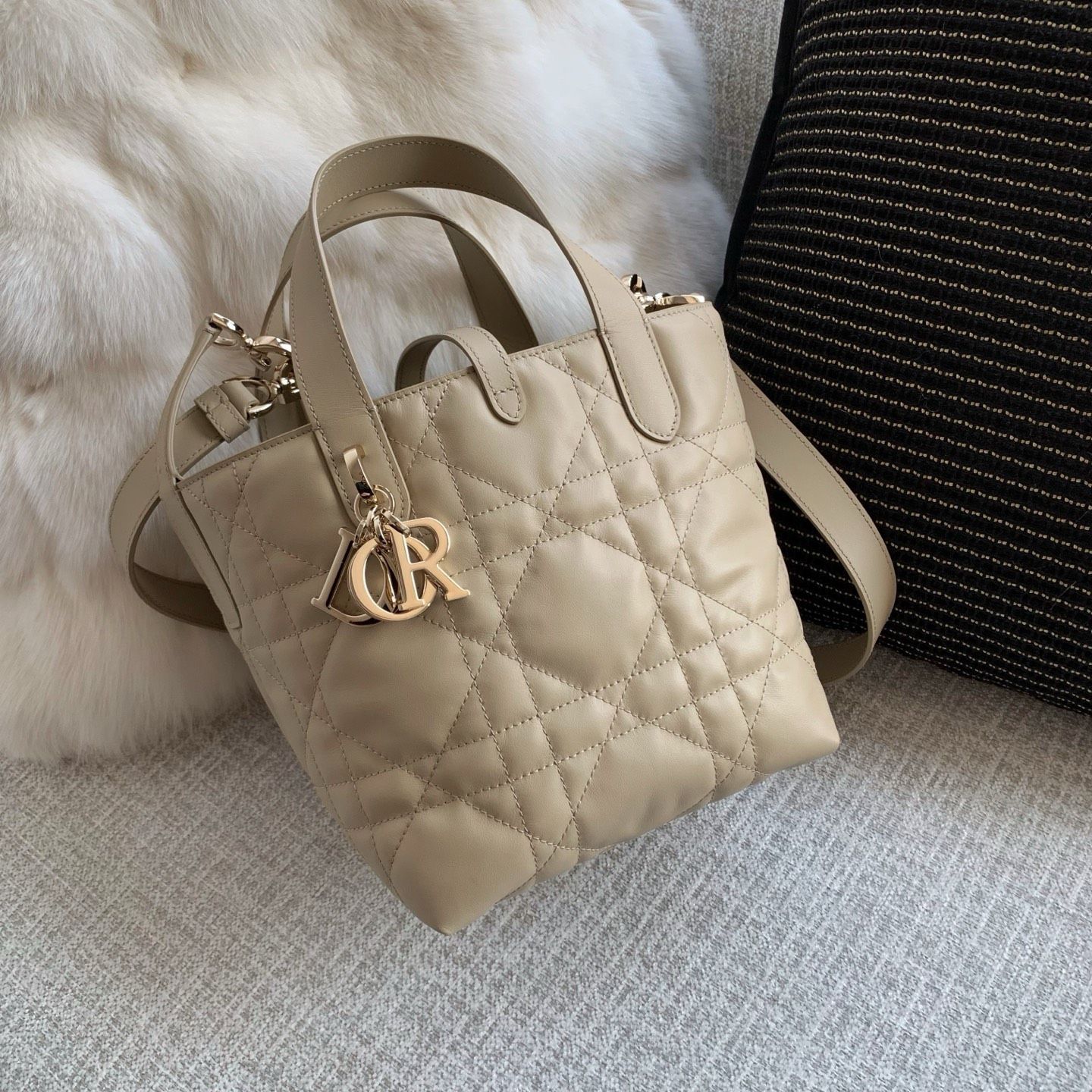 NEW Dior small tote bag toujours in beige