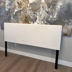 Modern White Faux Leather King Headboard or Cali King Headboard