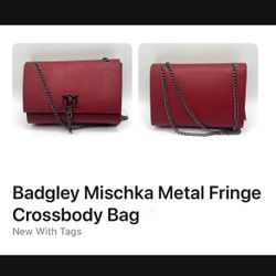 Brand New (Still in Plastic/ W/Tags) Badley Mischka Metal Fringe Cross Body Bag, MSRP $129 , selling for $50