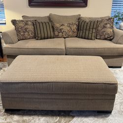 Sofa and Ottoman & End Tables 