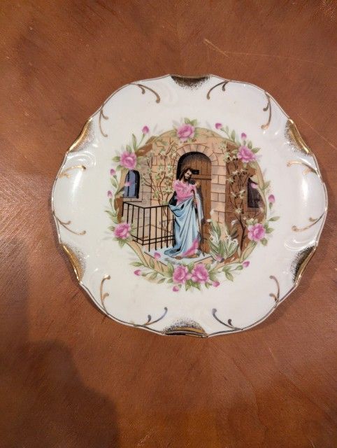 Decorative Pray Plate Jesus Knocking At The Door